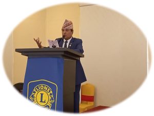 सर्विस फार हेल्प मोटो सहित डिष्ट्रिक्ट ३२५ एफका इलेक्टेड इनकमिङ्ग डिष्ट्रिक्ट गर्भनर लायन शिव बहादुर कटवालद्वारा क्याबीनेटको घोषणा
