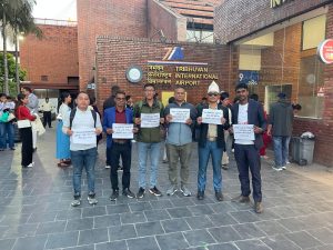 “नेपालले तपाईंलाई पर्खिरहेको छ” — Gen-Z 2.0 अभियानद्वारा त्रिभुवन विमानस्थलमा प्रतीकात्मक विदाइ कार्यक्रम