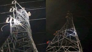 सर्लाहीमा ३५ मिटर अग्लो विद्युत् पाइलनमा चढेकी महिलाको सकुशल उद्धार